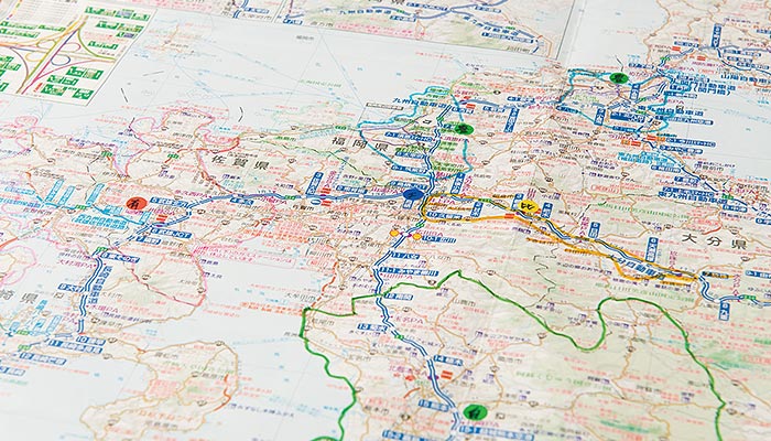 共同配送ネットワークができているエリアを地図にマーク